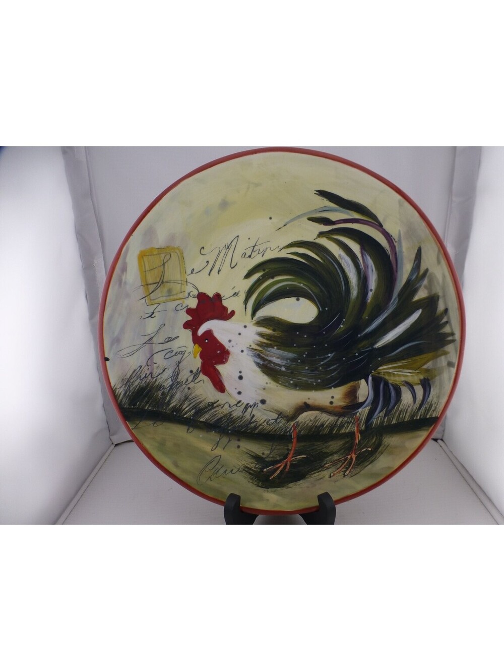 Certified International Susan Winget Le Matin Rooster Decorative Plate 13" - H3